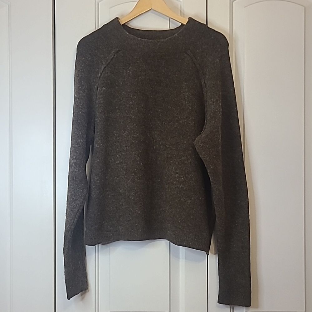 Free People Brown Wool Blend Mock Neck Oversized Sweater Size S/P